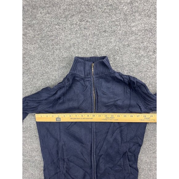 Vintage Pendleton Sweater Women's S Blue Full Zip Cardigan Mock Neck Pockets - Picture 3 of 6